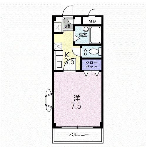 フロンテージ(1K/2階)の間取り写真