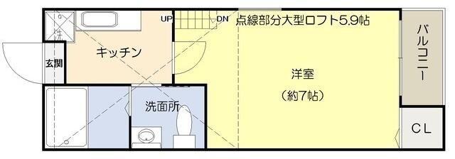 コンパートメントハウス与野本町(1K/1階)の間取り写真