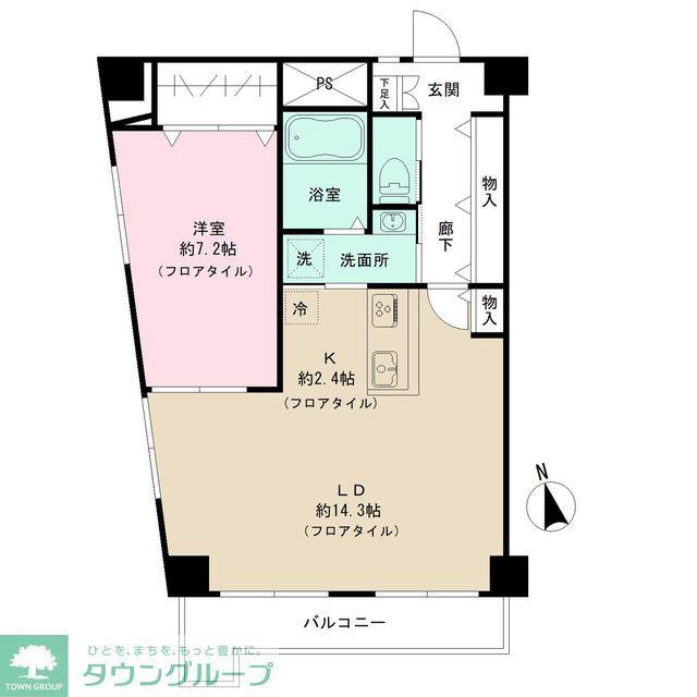 リベルテ鶴舞(1LDK/8階)の間取り写真