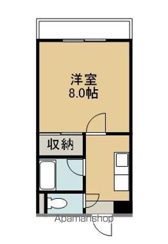 柳丸コーポ南棟(1K/4階)の間取り写真