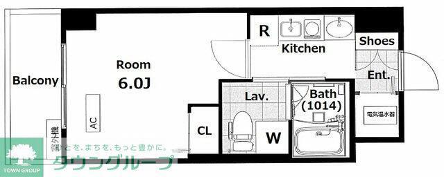 リバティ多摩川(1K/4階)の間取り写真