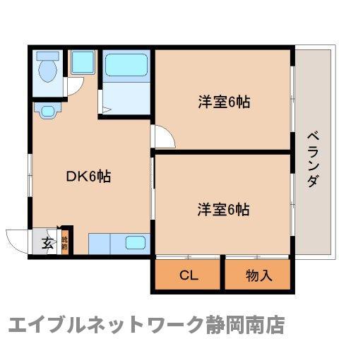 プレステージ馬渕(2DK/1階)の間取り写真
