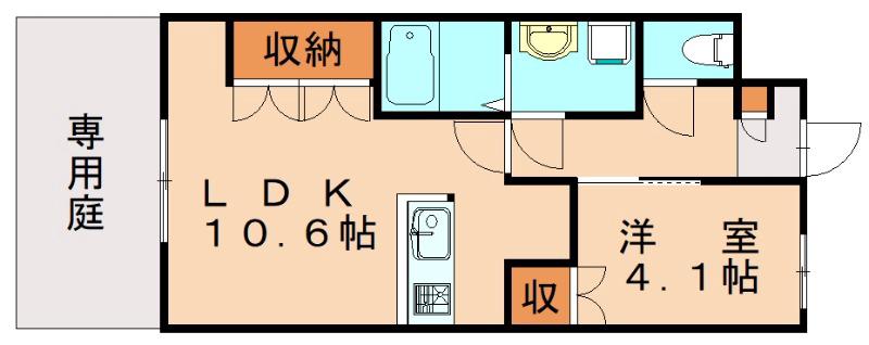 アルカディア(1LDK/2階)の間取り写真