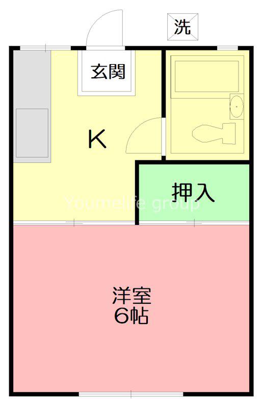メゾン松枝(1K/2階)の間取り写真