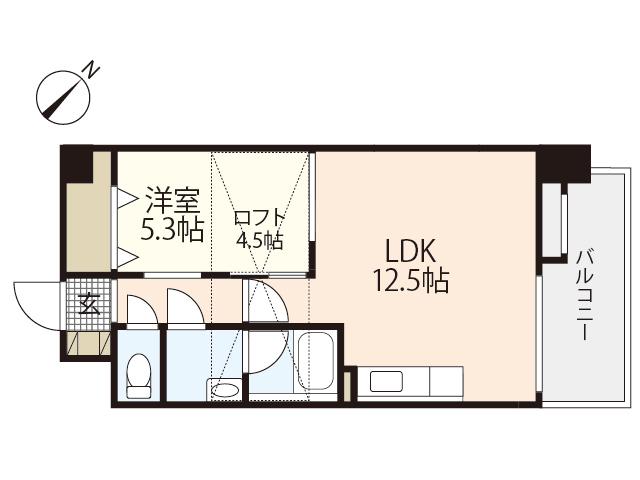 第3中田ビル(1LDK/9階)の間取り写真