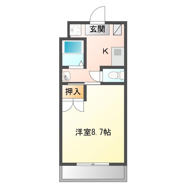 GRAND POCHE (1K/4階)の間取り写真