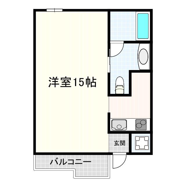 メゾン アズール(ワンルーム/1階)の間取り写真