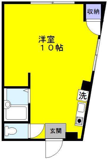スカイコーポII(ワンルーム/1階)の間取り写真