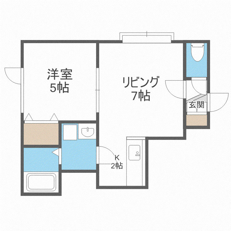 ティークリスタル(1LDK/2階)の間取り写真