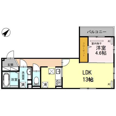 RハイツV(1LDK/1階)の間取り写真