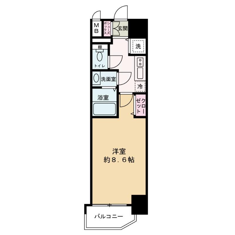 プレサンス本町エクストラ(1K/7階)の間取り写真