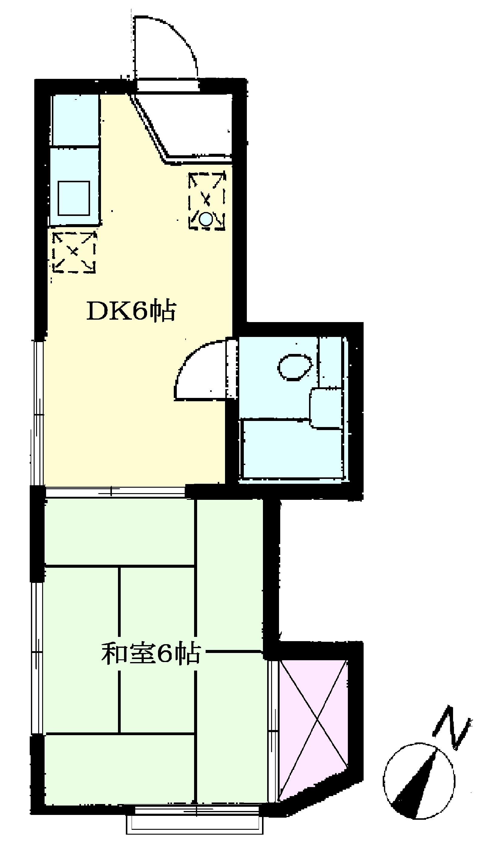 代々木スミレハイツ(1DK/2階)の間取り写真