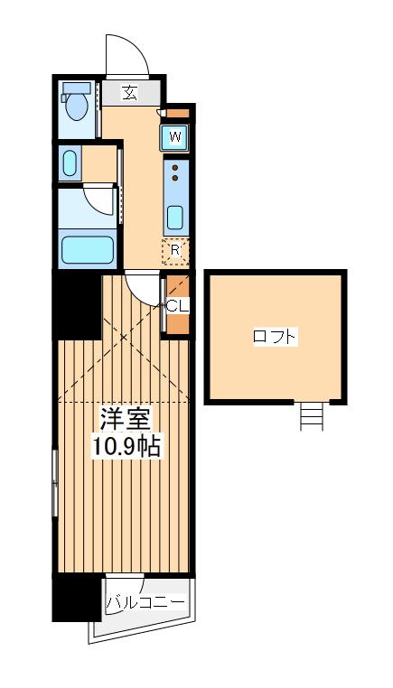 信栄タワー(1K/5階)の間取り写真