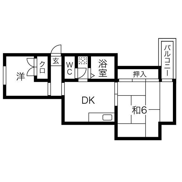 ソーシャル山本(2DK/2階)の間取り写真