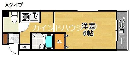 プチメゾン(1K/4階)の間取り写真