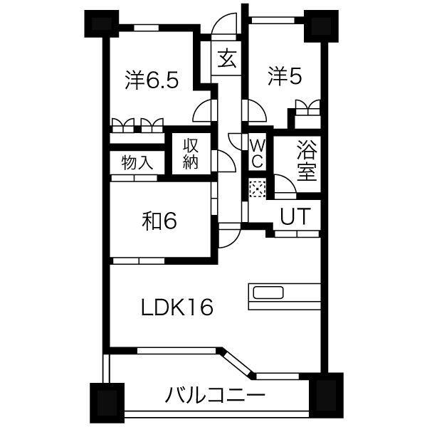リーデンススクエア一宮(3LDK/14階)の間取り写真