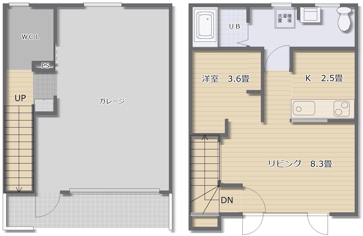 BASE G(1LDK/2階)の間取り写真
