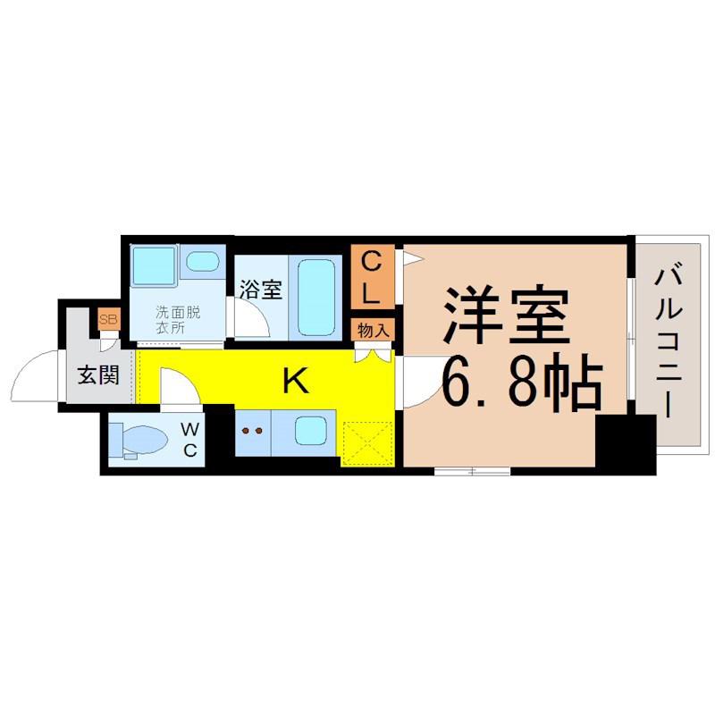 STAY(1K/6階)の間取り写真