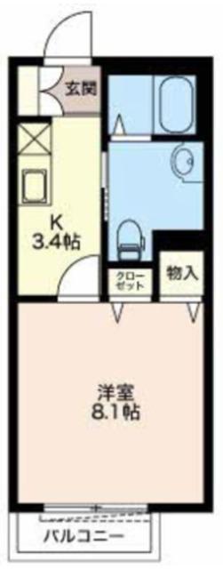 フローラミナミ(1K/1階)の間取り写真