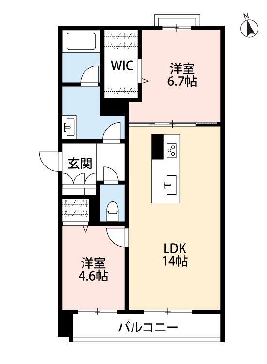 シャーメゾン藤崎宮(2LDK/3階)の間取り写真