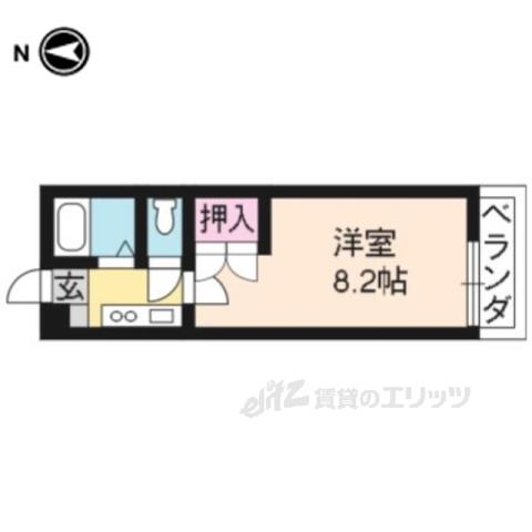 GLORY HOLE(1K/1階)の間取り写真