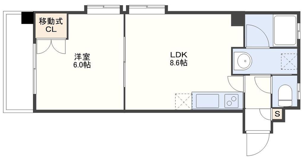 クレール天神(1LDK/4階)の間取り写真
