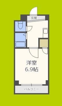 フォレストスクエア西長堀(1K/8階)の間取り写真