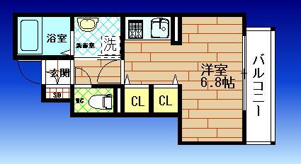 グリーンコート(1K/1階)の間取り写真
