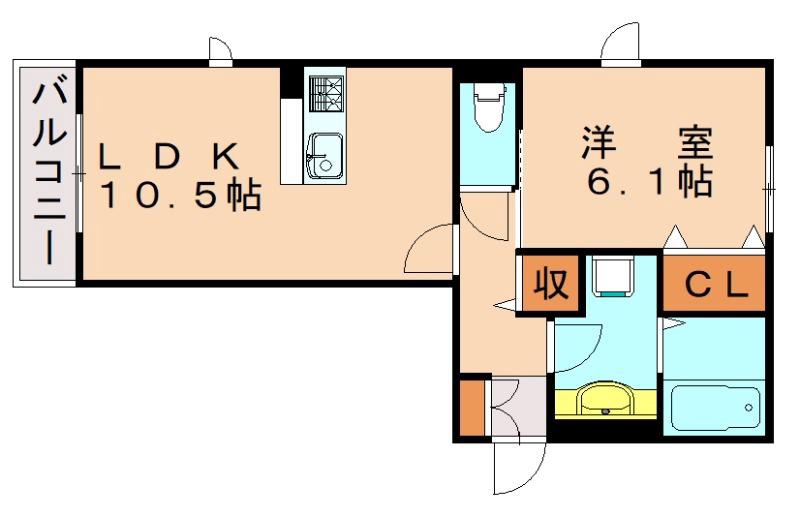 D-ROOMK&Y 穴生(1LDK/1階)の間取り写真