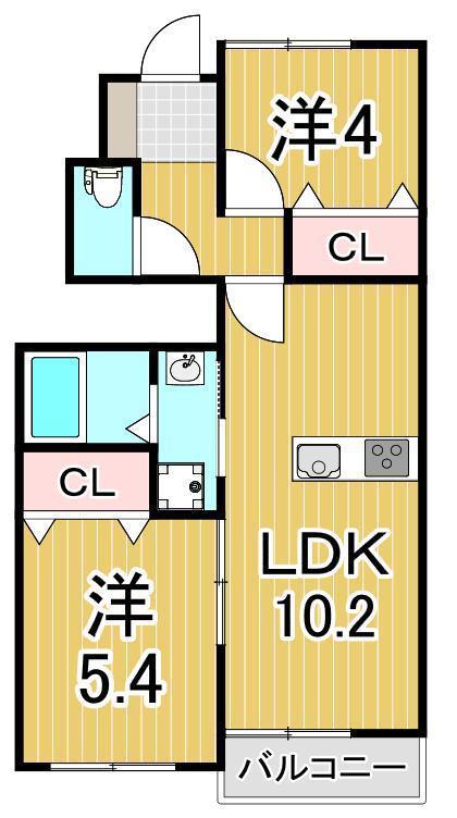 アローキャニオンKAOL(2LDK/1階)の間取り写真