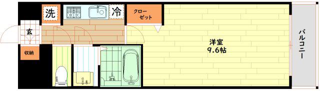 ソルテラスNAMBAフロント(1K/13階)の間取り写真