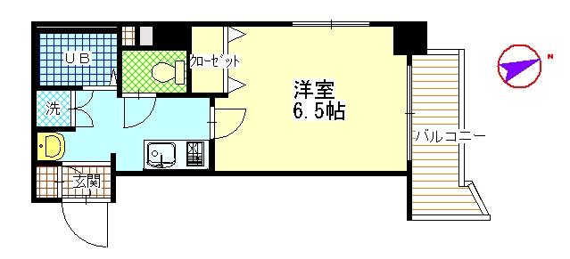 ラビュール三宿(1K/2階)の間取り写真