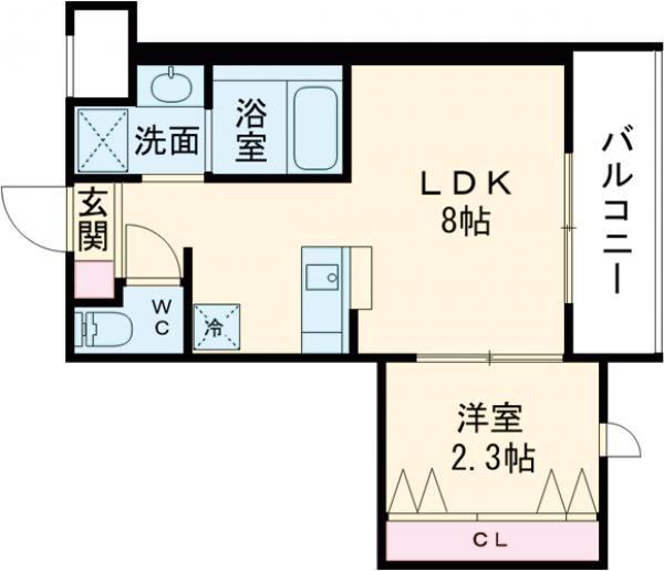 リアコート千里丘2ノース(1LDK/2階)の間取り写真