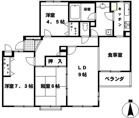 ライオンズマンション大宮吉野原(3LDK/3階)の間取り写真