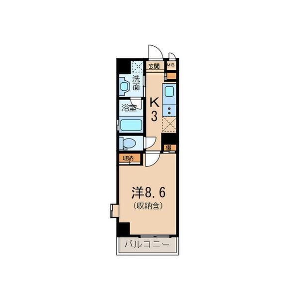 イースタンヒルズ本郷駅前(1K/10階)の間取り写真