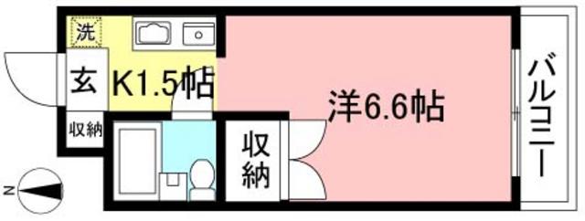 第1ヴィガードエル(1K/3階)の間取り写真