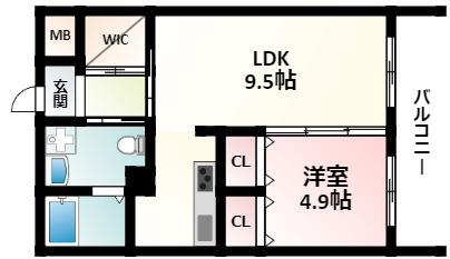 FLATZ CRODE(1LDK/3階)の間取り写真