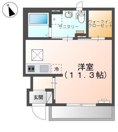 エルシオン(ワンルーム/1階)の間取り写真
