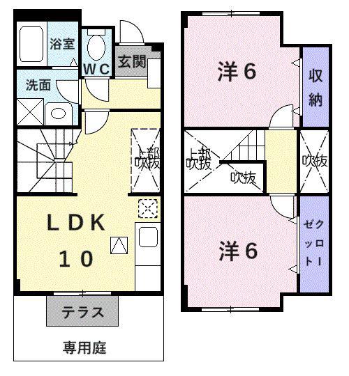 クリバーコート(2LDK/1階)の間取り写真