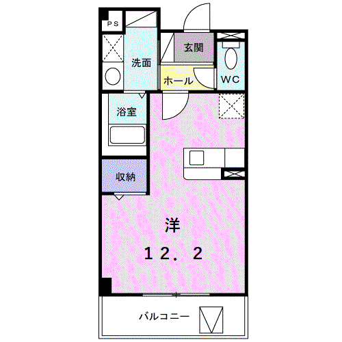 ノースドール(1K/3階)の間取り写真