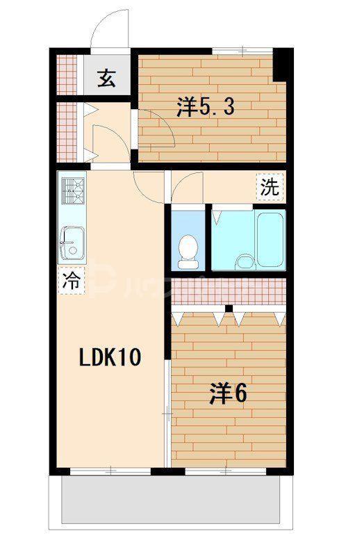 丸久ハイック(2LDK/10階)の間取り写真