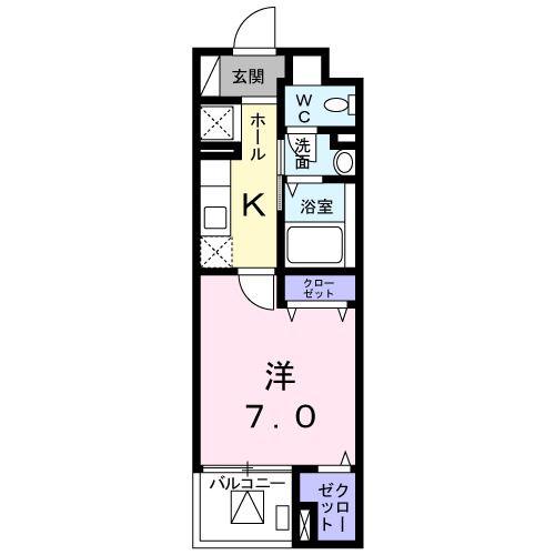 アクシアK(1K/3階)の間取り写真