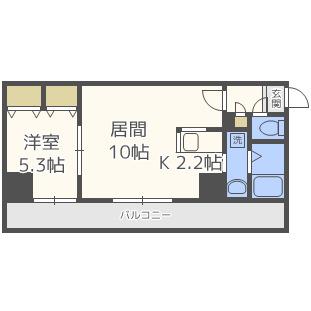 TAKKEN B・D(1LDK/5階)の間取り写真