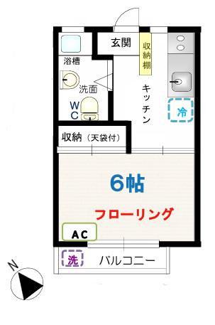 第5三光マンション(1K/3階)の間取り写真