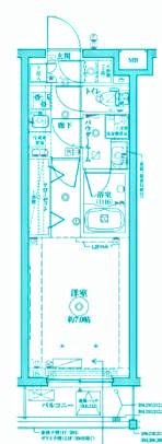 クレイシアアイズ祐天寺2(1K/3階)の間取り写真