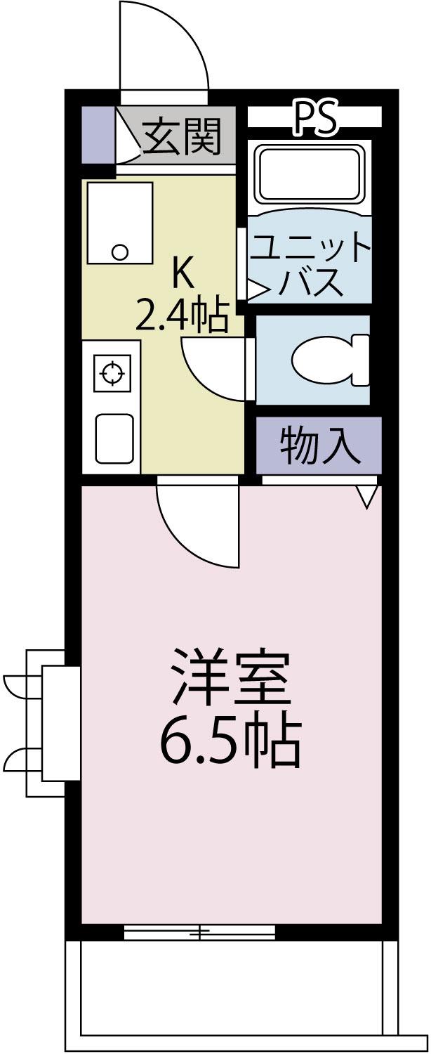 サンライズ西大井(1K/2階)の間取り写真