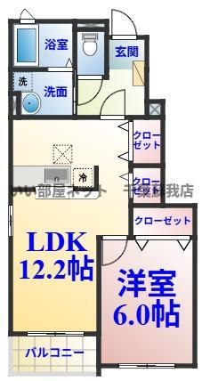 ヴァン・リュミエール(1LDK/1階)の間取り写真
