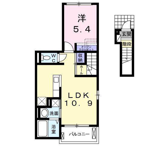 エル フレールI(1LDK/2階)の間取り写真