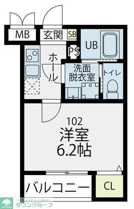 プラフィド(1K/1階)の間取り写真