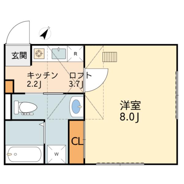 フォレスト屏風浦(1K/2階)の間取り写真